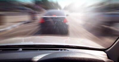 Speeding towards a rear end accident