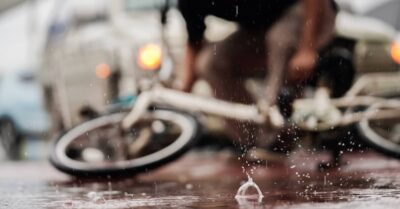 wintertime bicycle accident